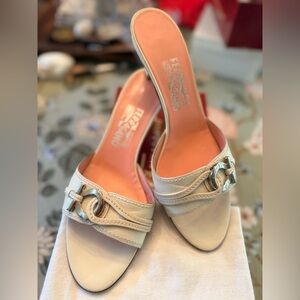 Salvatore Ferragamo Cavallo Magnolia Leather Slide Heel